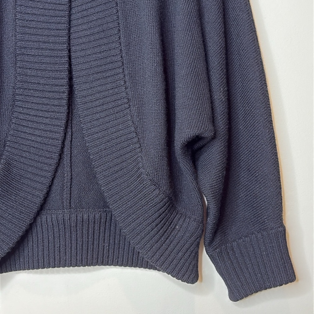Banana Republic | Black Fine Merino Wool 1 Button Dolman Sleeve Knit Cardigan S - Picture 5 of 17